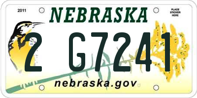 NE license plate 2G7241