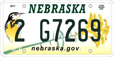NE license plate 2G7269