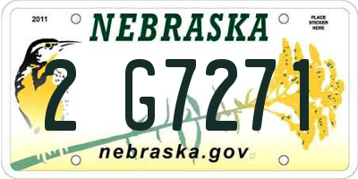 NE license plate 2G7271