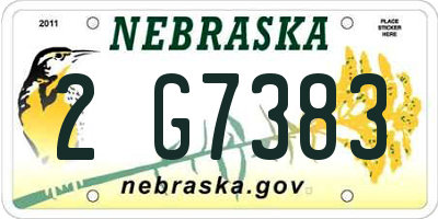 NE license plate 2G7383