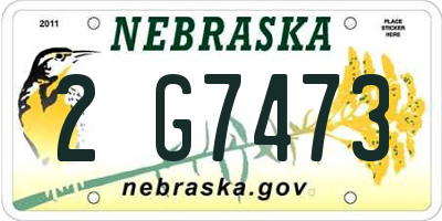 NE license plate 2G7473
