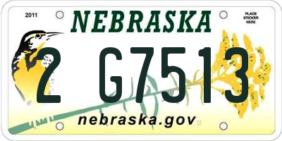 NE license plate 2G7513