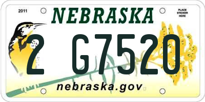 NE license plate 2G7520