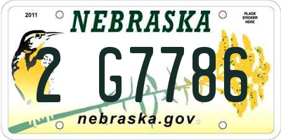 NE license plate 2G7786