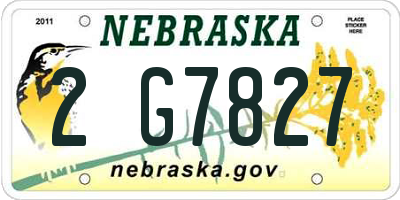 NE license plate 2G7827
