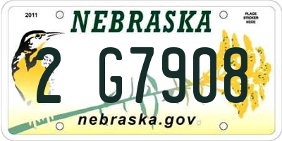NE license plate 2G7908