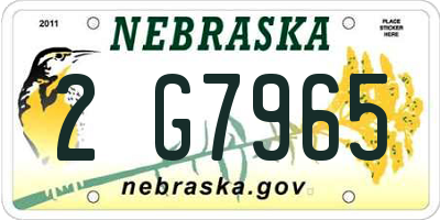 NE license plate 2G7965