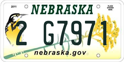 NE license plate 2G7971