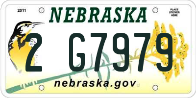 NE license plate 2G7979