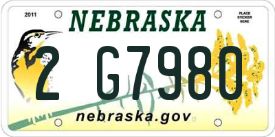 NE license plate 2G7980