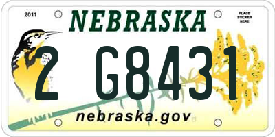 NE license plate 2G8431
