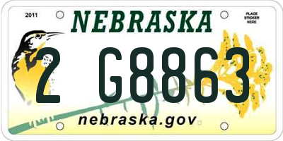 NE license plate 2G8863