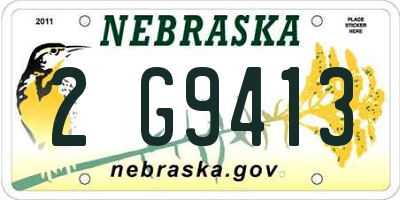 NE license plate 2G9413