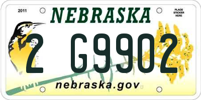 NE license plate 2G9902