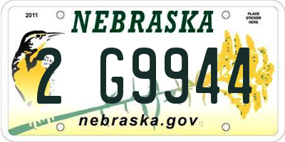 NE license plate 2G9944