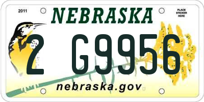NE license plate 2G9956