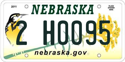 NE license plate 2H0095
