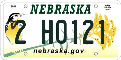 NE license plate 2H0121