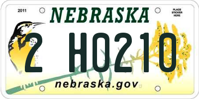 NE license plate 2H0210