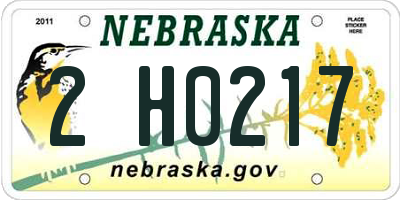 NE license plate 2H0217