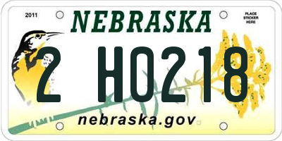 NE license plate 2H0218
