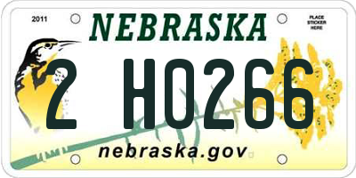 NE license plate 2H0266