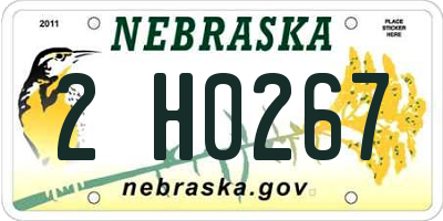 NE license plate 2H0267