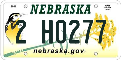 NE license plate 2H0277