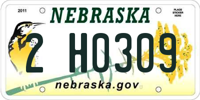 NE license plate 2H0309