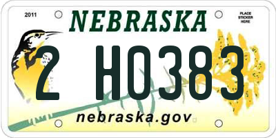 NE license plate 2H0383