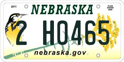 NE license plate 2H0465