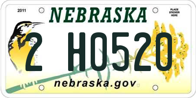 NE license plate 2H0520