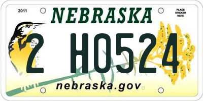 NE license plate 2H0524