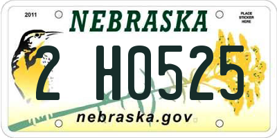 NE license plate 2H0525