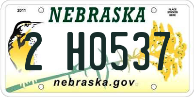 NE license plate 2H0537