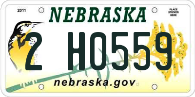 NE license plate 2H0559