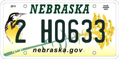 NE license plate 2H0633