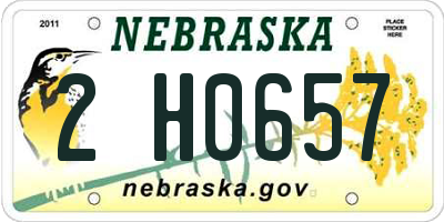 NE license plate 2H0657