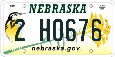 NE license plate 2H0676