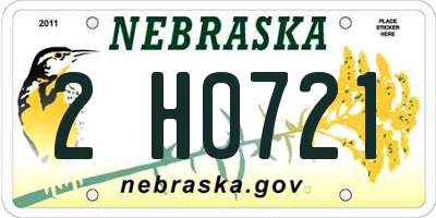 NE license plate 2H0721