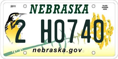 NE license plate 2H0740