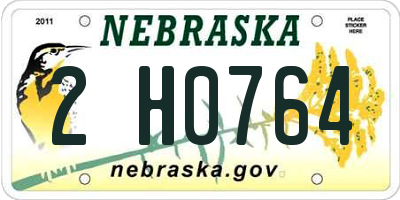 NE license plate 2H0764