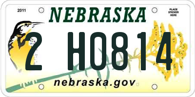 NE license plate 2H0814
