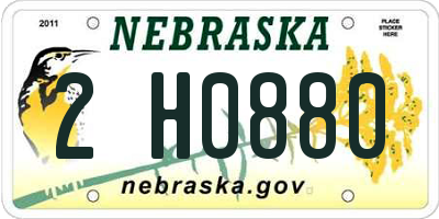 NE license plate 2H0880