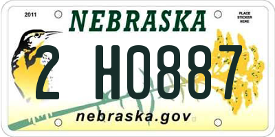 NE license plate 2H0887