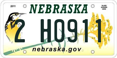 NE license plate 2H0911