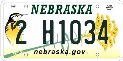 NE license plate 2H1034