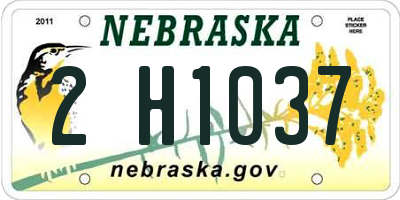 NE license plate 2H1037