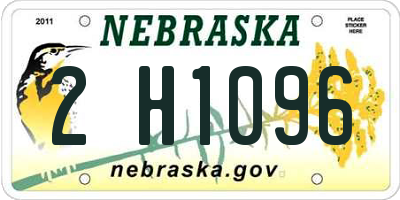 NE license plate 2H1096