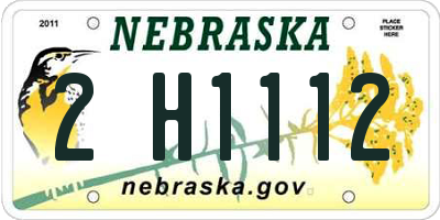 NE license plate 2H1112